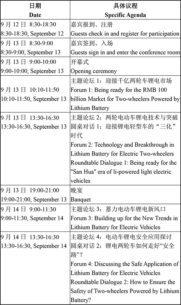 日程安排-2021輕型電動車用鋰電池技術及應用交流會